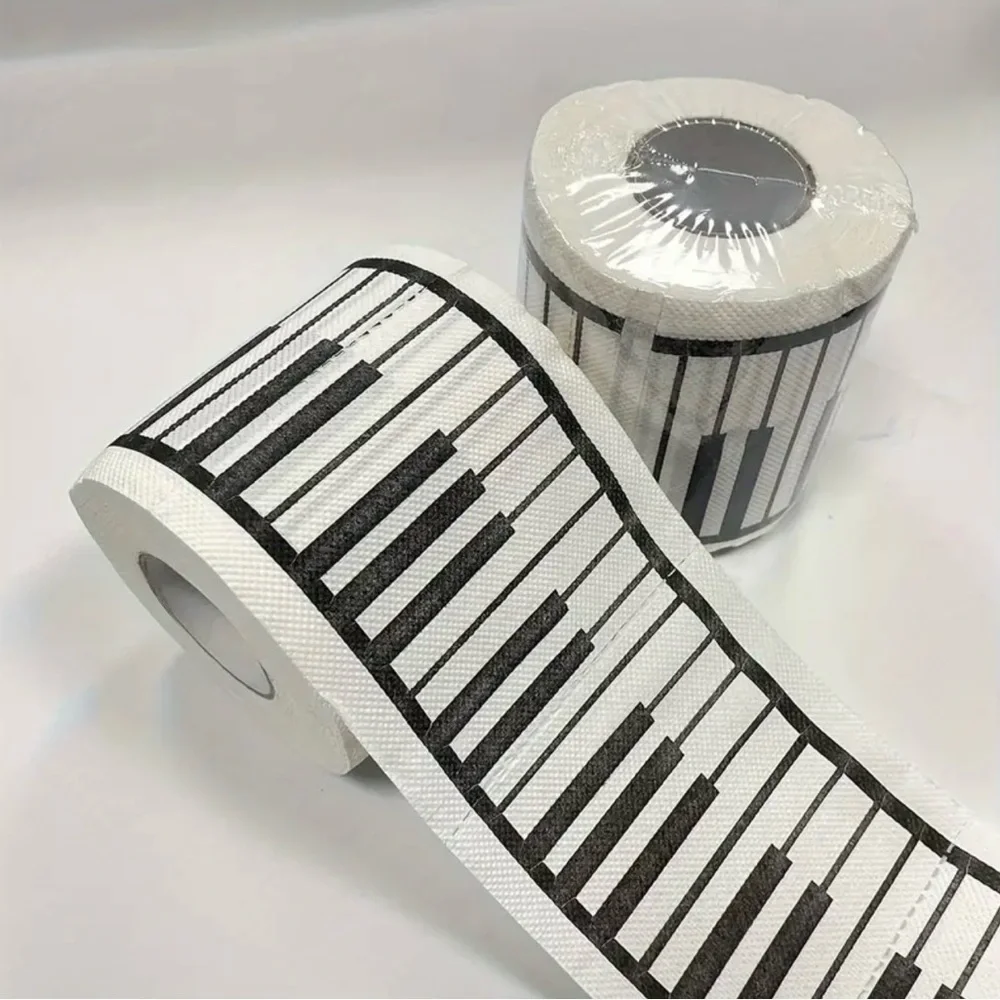 Musical Keyboard Design Toilet Paper, NEW, Fun, Black& White